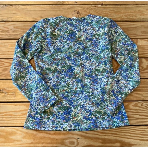 Ava & Lu Floral Long Sleeve Shirt Size Small Women’s Blue - Picture 2 of 7